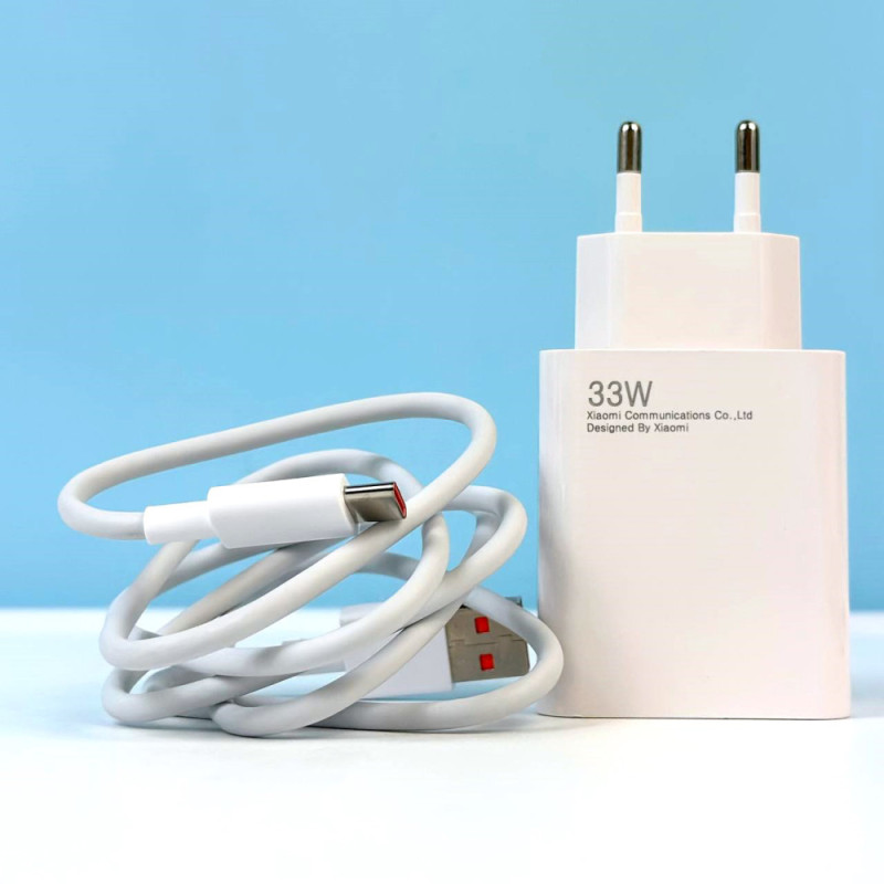 Мережевий зарядний пристрій Xiaomi 33W 2in1 USB + data cable Type-C Арт.35735