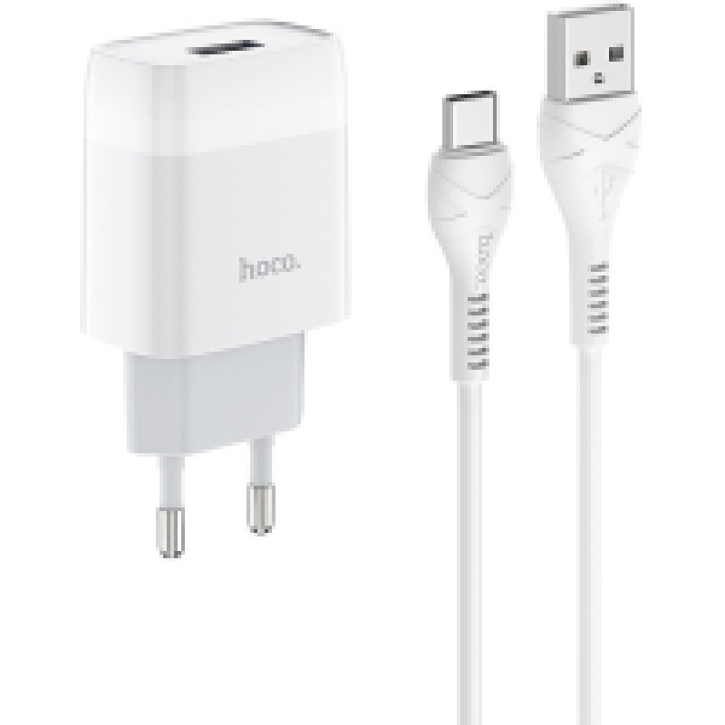 Зарядний пристрій HOCO C72A Glorious single port charger set(Type-C) White Арт.U0918789