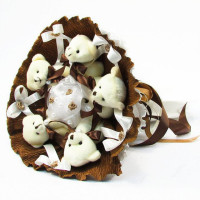 Букет з м'яких іграшок 5 ведмедиків 5287IT коричневий (5287IT)