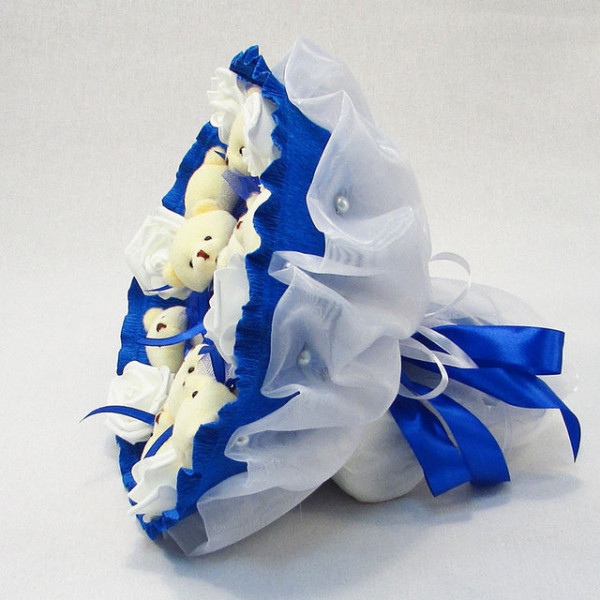 Букет из мягких игрушек 9 мишек 5339IT синий(5339IT)