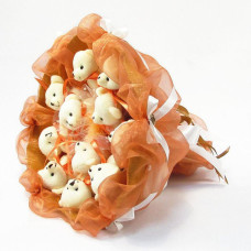 Букет з м'яких іграшок 11 ведмедиків 5283IT теракотовий (5283IT)