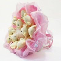 Букет з іграшок Ведмедики ніжно-рожевий 5347IT з 11ю іграшками (5347IT)