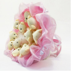 Букет з іграшок Ведмедики ніжно-рожевий 5347IT з 11ю іграшками (5347IT)