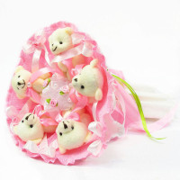 Букет з м'яких іграшок 5 ведмедиків 5288IT рожевий (5288IT)