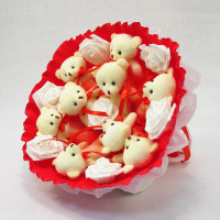 Букет из мягких игрушек 9 мишек 5338IT красный(5338IT)