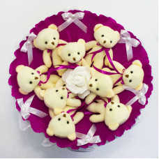 Букет з іграшок Ведмедики фуксія 5351IT з 9ю іграшками (5351IT)