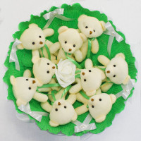 Букет з іграшок Ведмедики смарагдовий 5352IT з 9ю іграшками (5352IT)