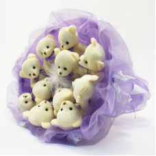 Букет з іграшок Ведмедики лавандовий 5346IT з 11ю іграшками (5346IT)