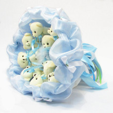 Букет з м'яких іграшок 11 ведмедиків 5285IT небесно-блакитний (5285IT)