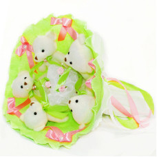 Букет з іграшок Ведмедики лайм 5344IT з 5ю іграшками (5344IT)