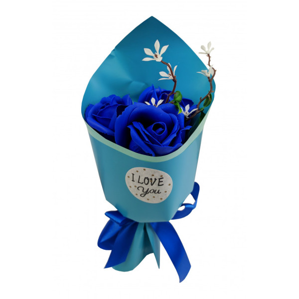 Аксесуари для свята MK 3317 букет з 3-х троянд  (MK 3317(Blue))