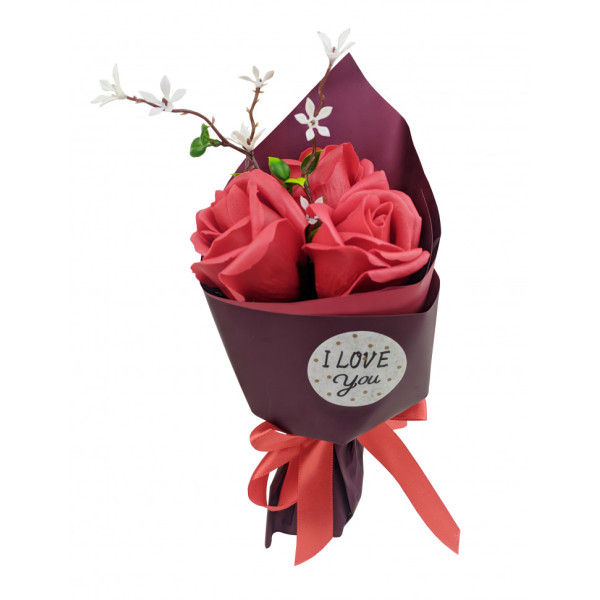 Аксесуари для свята MK 3317 букет з 3-х троянд  (MK 3317(Red))