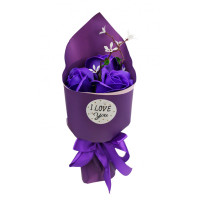 Аксесуари для свята MK 3317 букет з 3-х троянд  (MK 3317(Violet))