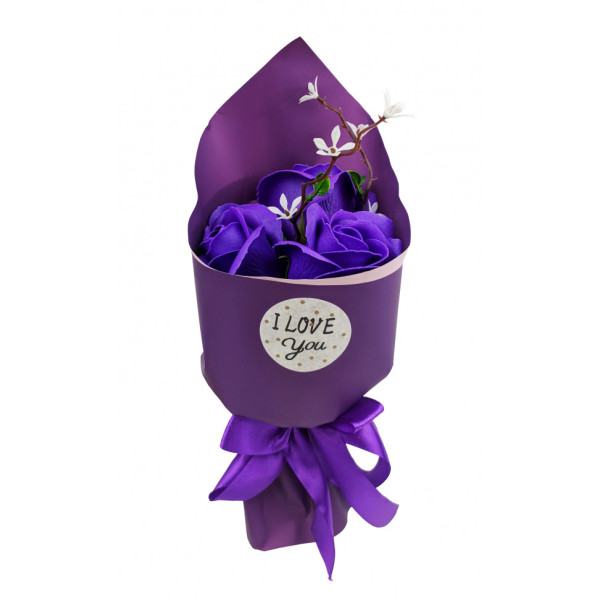 Аксесуари для свята MK 3317 букет з 3-х троянд  (MK 3317(Violet))
