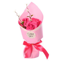 Аксесуари для свята MK 3317 букет з 3-х троянд  (MK 3317(Pink))