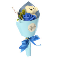 Аксесуари для свята MK 3323 букет з троянди і ведмедика  (MK 3323(Blue))