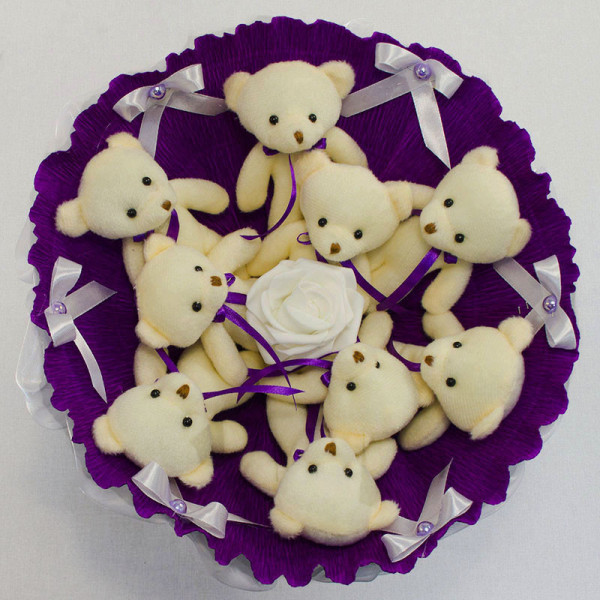 Букет з іграшок Ведмедики аметист 5349IT з 9ю іграшками (5349IT)