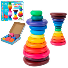 Дерев'яна іграшка Балансир MD 1935 кільця-камені, 12 штук (MD 1935)