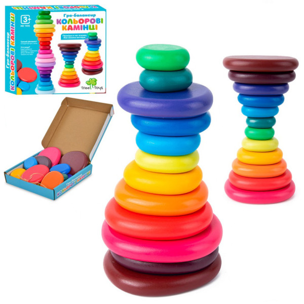 Дерев'яна іграшка Балансир MD 1935 кільця-камені, 12 штук (MD 1935)