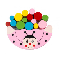 Детская игрушка балансир Божья коровка MD 1276 деревянная Божья коровка Розовая(MD 1276-5)