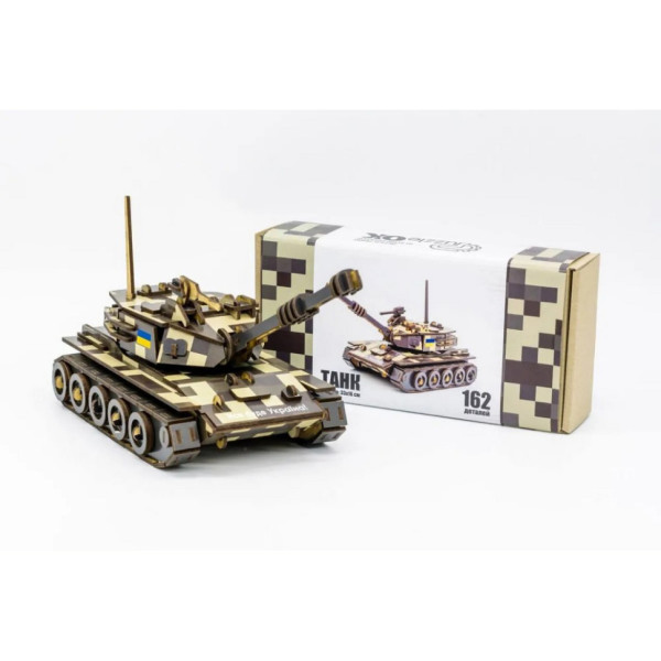 Дерев'яний 3D конструктор Танк 162-0074, 162 деталі (162-0074)
