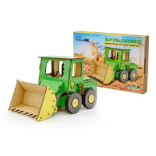 Дитячий дерев'яний 3D конструктор "Бульдозер" Puz-26918, 91 деталь (Puz-26918)