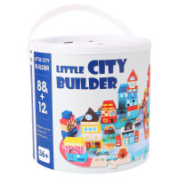 Деревянный конструктор "Город" C 75545, 12 пазлов, 88 деталей (C 75545)