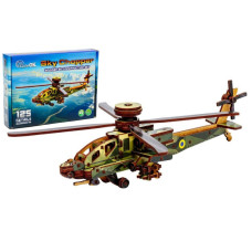 Дерев'яний 3D конcтруктор "Вертоліт" Puz-00954, 125 деталей (Puz-00954)
