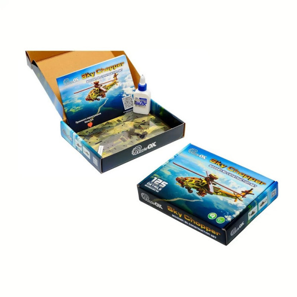 Дерев'яний 3D конcтруктор "Вертоліт" Puz-00954, 125 деталей (Puz-00954)