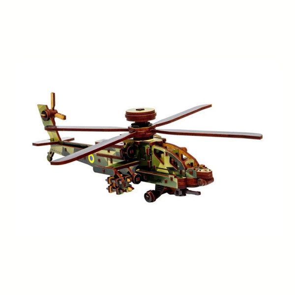 Дерев'яний 3D конcтруктор "Вертоліт" Puz-00954, 125 деталей (Puz-00954)