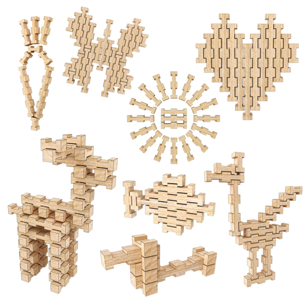 Дерев'яний конструктор "Фантазія" Igroteco 900057, 60 деталей (900057)