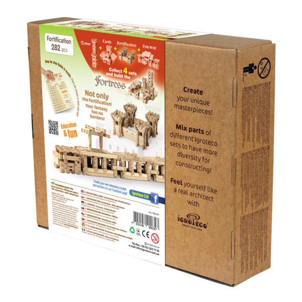 Деревянный конструктор "Оборонительные стены" Igroteco 900347, 282 детали (900347)