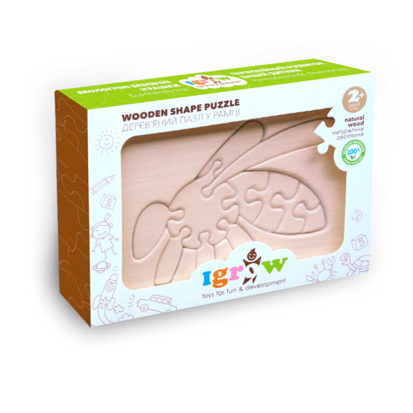 Дерев'яний пазл "Бджола" Igrow IGT-001 у рамці (IGT-001)