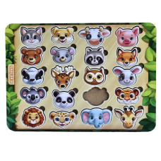 Дерев'яний пазл-сортер "Мордочки" Ubumblebees (ПСФ084) PSF084 мордочки тварин (PSF084)