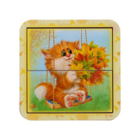 Дерев'яний пазл-вкладиш "Котик - 2" Ubumblebees (ПСД113) PSD113 розрізний (PSD113)