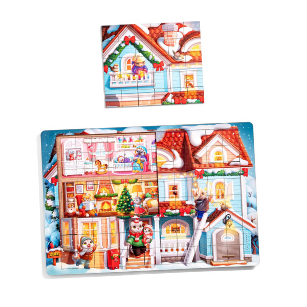 Пазл дитячий дерев'яний "Котячий будинок" (ПСД249) PSD249, 176 елементів (PSD249)