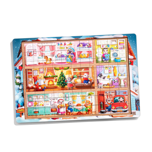 Пазл дитячий дерев'яний "Котячий будинок" (ПСД249) PSD249, 176 елементів (PSD249)