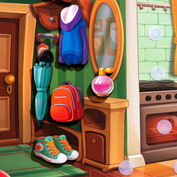 Дерев'яний пазл-вкладиш "Наведи лад в кімнаті та нагодуй Ваню" (ПСД271) PSD271 (PSD271)