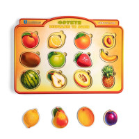 Дерев'яний пазл-вкладиш "Фрукти у розрізі" Ubumblebees (ПСД136) PSD136 сортер (PSD136)