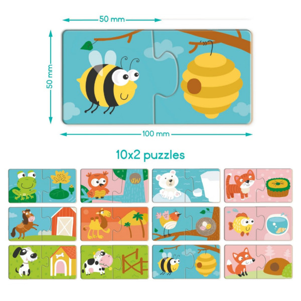 Детский пазл "ДУО-Зверушки и их дома" 300690, 24 элемента(300690)