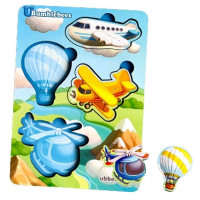 Дерев'яний пазл-вкладиш "Транспорт-1" Ubumblebees (ПСФ114) PSF114 фон із підказкою (PSF114)