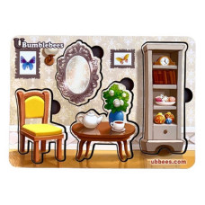Дерев'яний пазл-вкладиш "Меблі-2" Ubumblebees (ПСФ121) PSF121 фон із підказкою (PSF121)