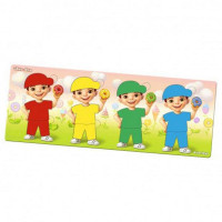 Дерев'яний пазл-сортер "Хлопчики з пончиками" Ubumblebees (ПСФ100) PSF100, 12 деталей та 12 карток (PSF100)