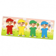 Дерев'яний пазл-сортер "Хлопчики з пончиками" Ubumblebees (ПСФ100) PSF100, 12 деталей та 12 карток (PSF100)