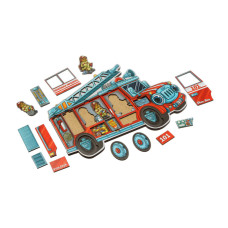 Дерев'яний пазл-сортер "Ведмедики-пожежники" Ubumblebees (ПСФ005) PSF005, 18 деталей (PSF005)