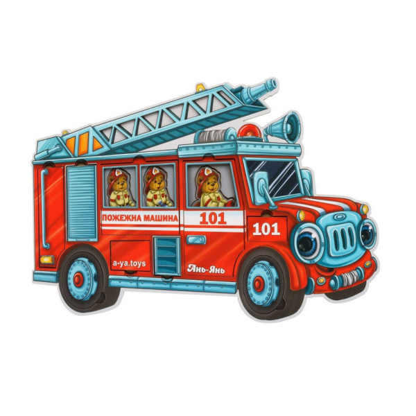 Дерев'яний пазл-сортер "Ведмедики-пожежники" Ubumblebees (ПСФ005) PSF005, 18 деталей (PSF005)