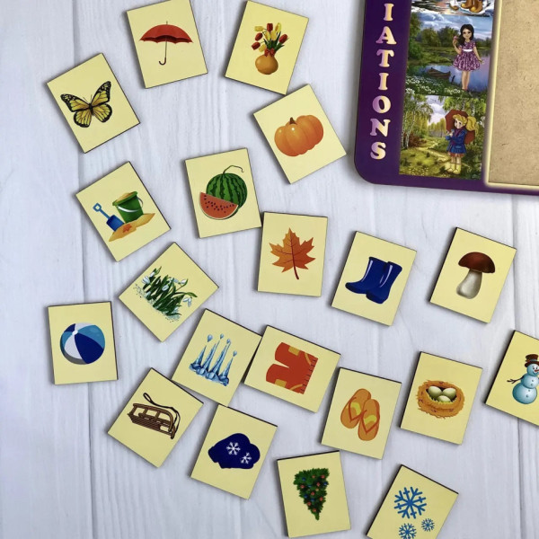 Дерев'яний пазл-вкладиш "Пори року" Ubumblebees (ПСД122) PSD122 сортер-асоціації (PSD122)