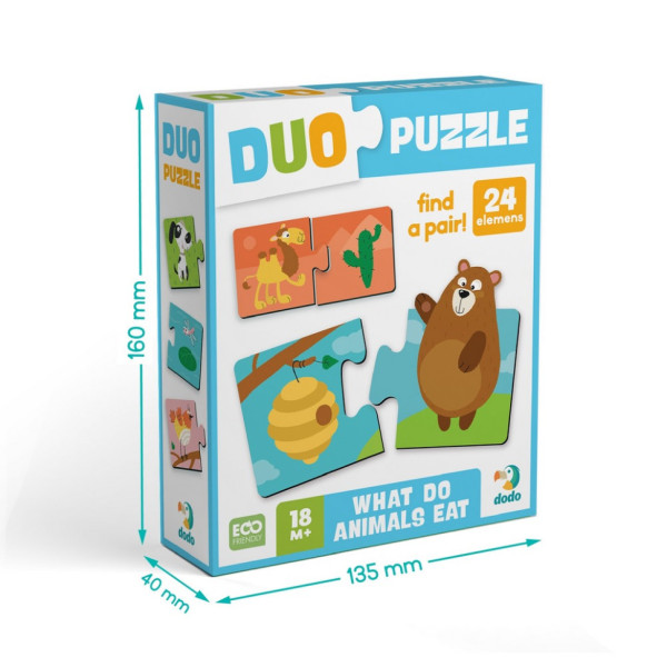 Детский пазл "ДУО-Кто что ест" 300691, 24 элемента(300691)