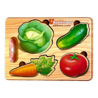 Дерев'яний пазл-вкладиш "Овочі" Ubumblebees (ПСФ122) PSF122 фон із підказкою (PSF122)