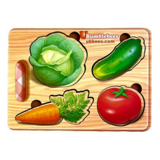 Дерев'яний пазл-вкладиш "Овочі" Ubumblebees (ПСФ122) PSF122 фон із підказкою (PSF122)
